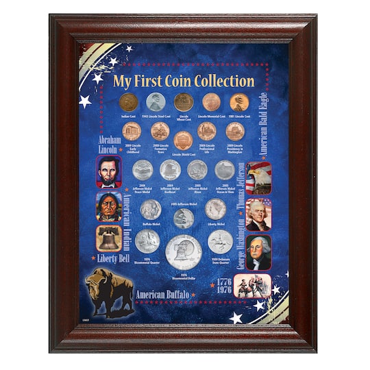 My First Coin Collection in 11" x 14" Wood Frame